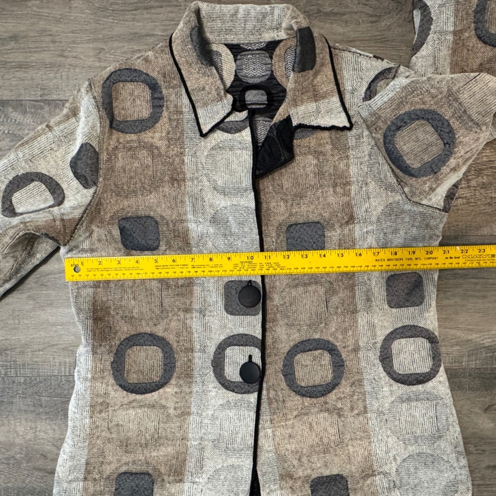 Winding River Reversible Tapestry Coat Jacket Abstract Geometric‎ Art Large - Picture 7 of 8